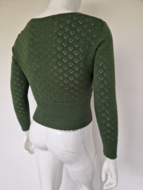 King Louie ajourgebreid vestje. Maat L. Groen.