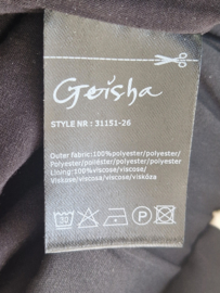 Geisha palazzo pantalon. Maat 38, Zwart/crème/bloemenprint.