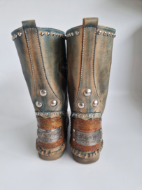 Karma of Charme leren laarzen | Maat 38 | Groen/studs |