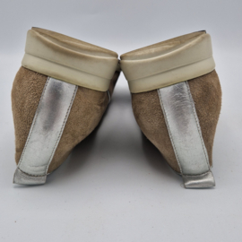 Durea loafers. Maat 7,5/ Wijdte H. Taupe/zilver..