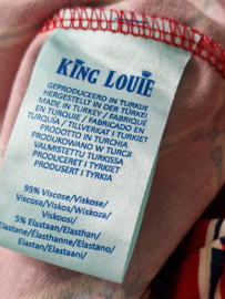 King Louie jurk. Maat M. Rood/print.