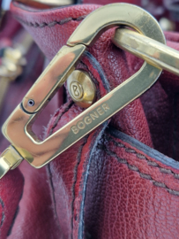 Bogner leren schoudertas . Bordeaux