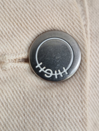 High denim jasje. Maat 36,Crème.