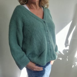 American Vintage vest. Maat L. Groen/mohair.