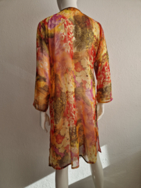 Akaru kaftan. Maat 40/42,Oranje/rood/geel.