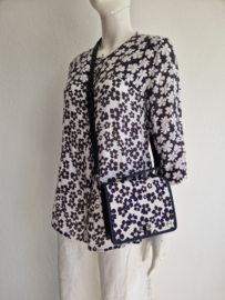 Riani blouse. Maat 40, Antraciet/ bloemenprint.