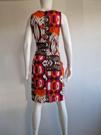 Giovane zomerjurk. Maat 34. Bruin/oranje/roze/print.