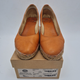 Fred de la Bretoniere espadrilles. Maat 40. Oranje/leer.