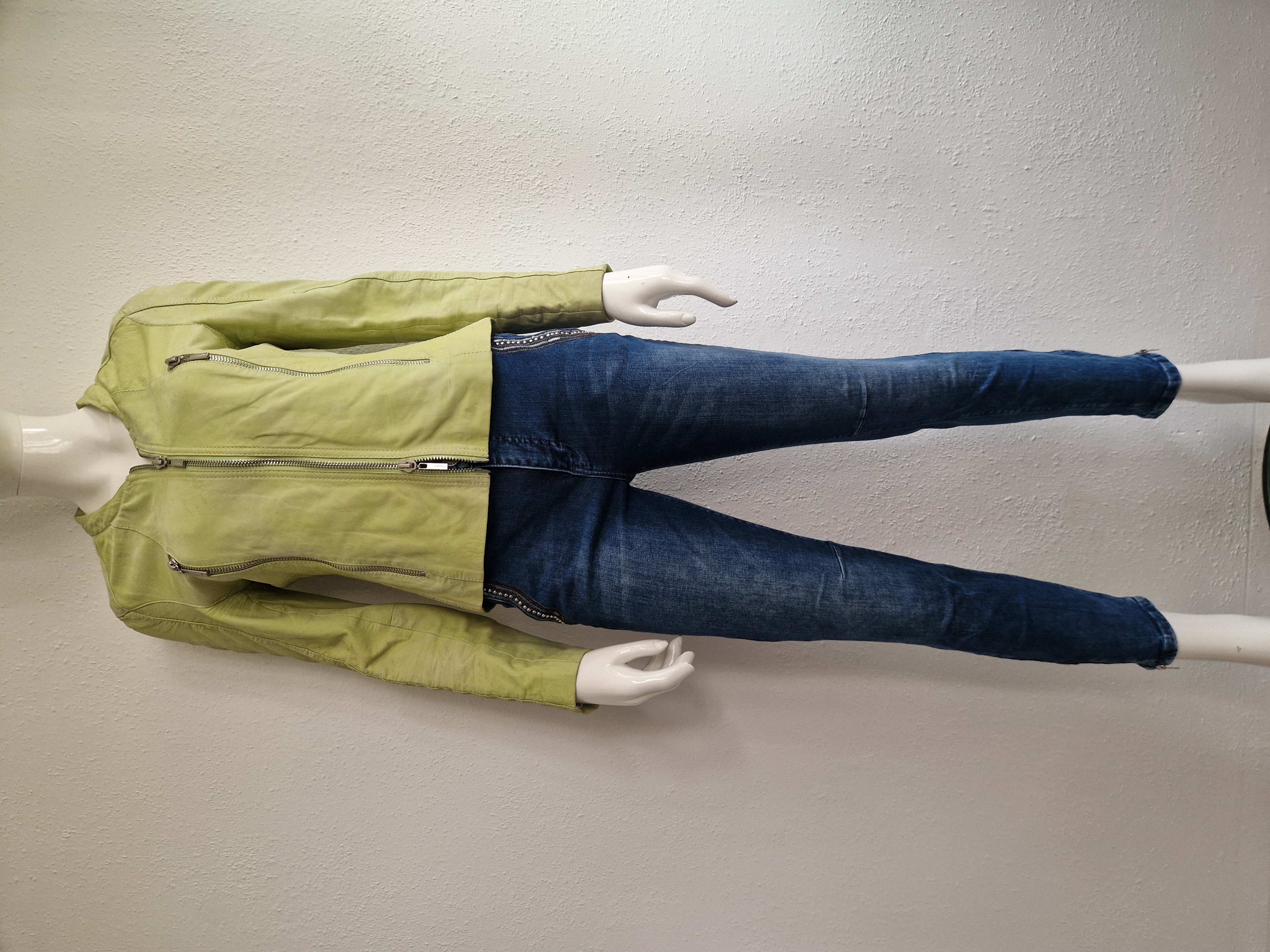 Ginger jasje. Maat 36, Lime/lamsleer.