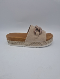 Unisa slippers Cafu. Maat 40, Ecru/suède.