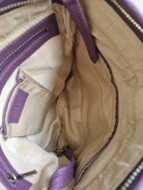 dR Amsterdam crossbody schoudertas. Auberine/leer