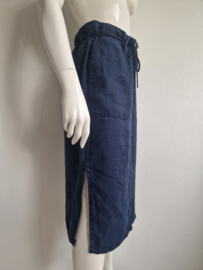 Sandwich midi rok. Maat 36/38, Blauw/linnen