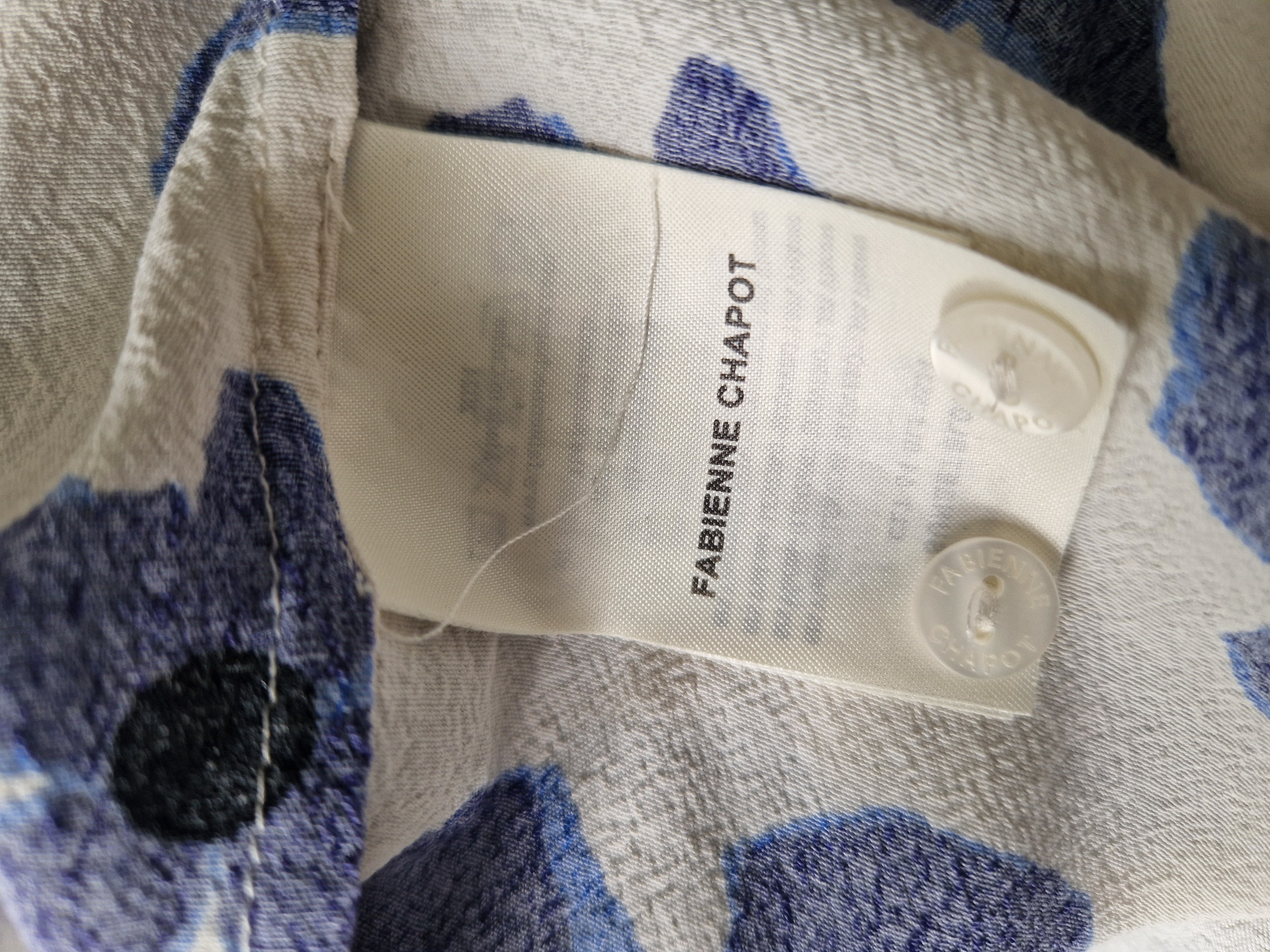 Fabienne Chapot Sunset blouse. Maat 42, Crème/blauw.