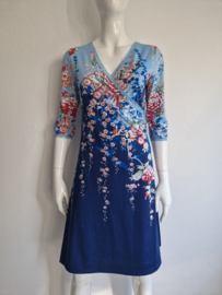 King Louie cross dress. Maat M. Blauw/bloemenprint.