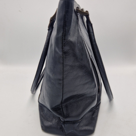Luxe zwart leren laptoptas.