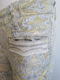Cambio cropped pantalon Luise. Maat 34, Geel/print.