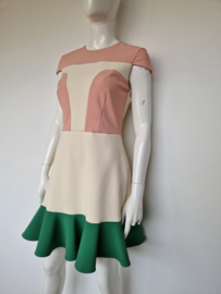 Elisabetta Franchi Abito Donna dress. IT maat 46, Crème/roze/groen.