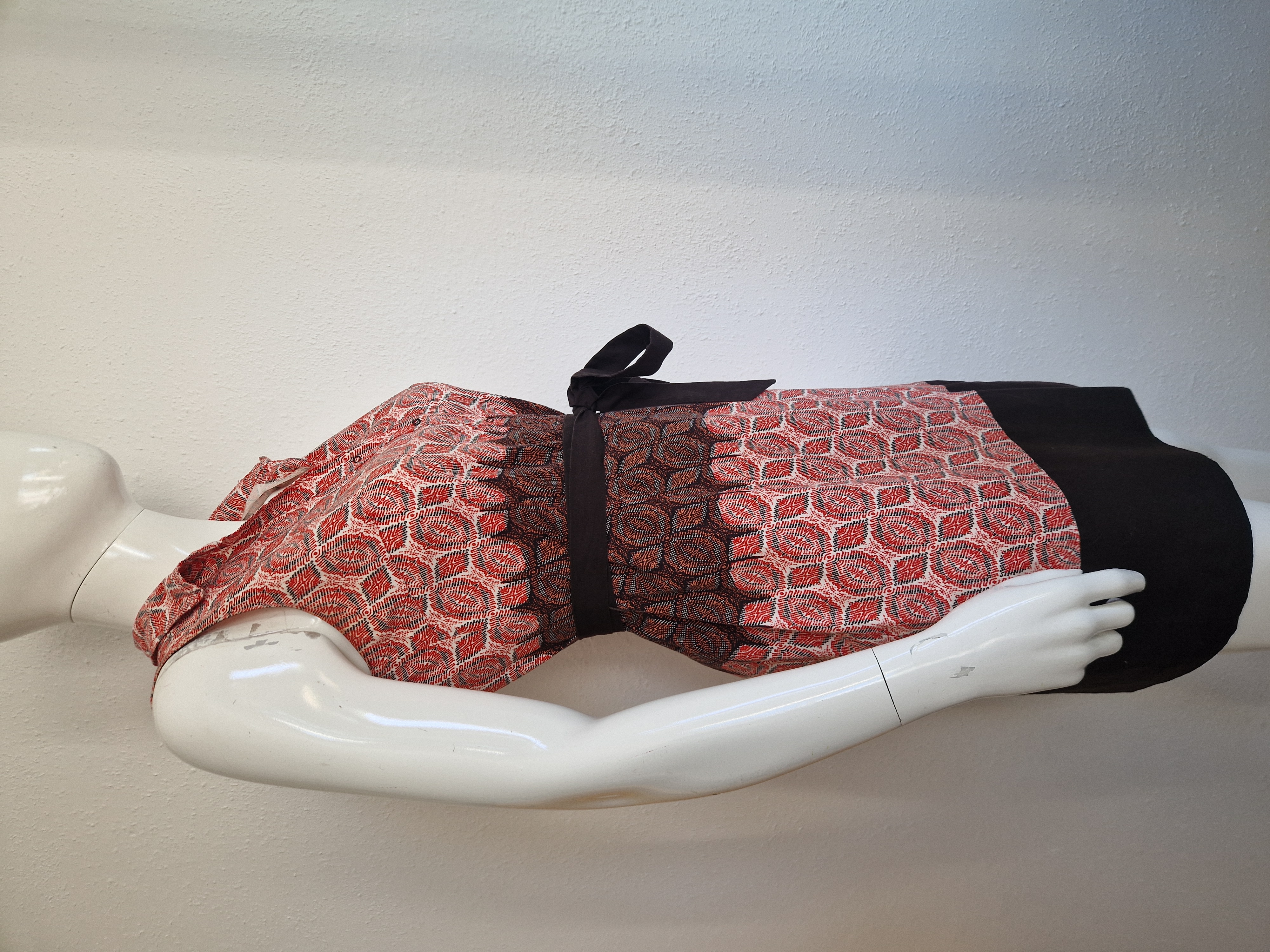 Trucco zomerjurk. Maat 38, Bruin/rood/print.