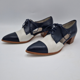 Pertini veterschoenen. Maat 39,5, Blauw/wit/leer.