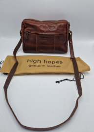 High Hopes cross body tas Helga. Bruin/leer.