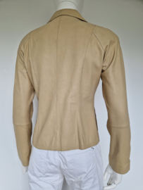 ML Collections blazer. Maat 36. Beige/leer.