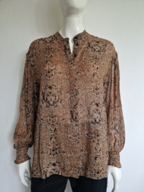 Alix blouse. Maat M. Bruin/print.