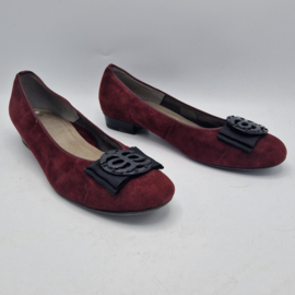 Luftpolster ballerina's. Maat 40, Wijnrood/suede.