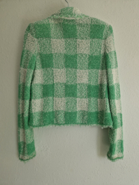Marc Cain bouclé blazer. Maat 2, Mintgroen/ruit