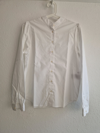 Closed blouse. Maat S. Wit/bio katoen