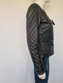 Malvin leren jasje met studs. Maat 38. Zwart