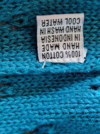 Princesse Nomade vest. Maat S. Turquoise/ ajourgebreid.