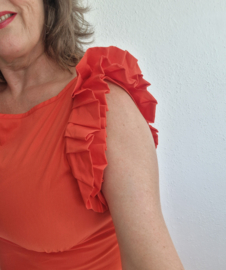 Via Fillungo maxi jurk. Maat L. Rood.