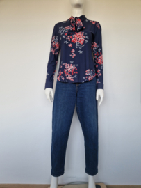 Studio Anneloes blouse top met striklint. Maat 38/40. Donkerblauw/travelstof.