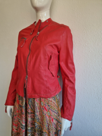 DNA biker jasje. Maat 5, Roze/leer.
