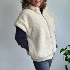 10DAYS teddyvest met capuchon | Maat XL | Ecru |