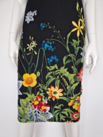 Vintage Chic jurk. Mt. 36/38, Zwart/bloemenprint.