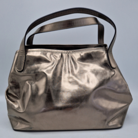 Max Mara handtas. Metallic/ leer.