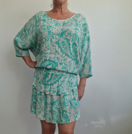 Antik Batik jurk. Maat 40, Mintgroen.