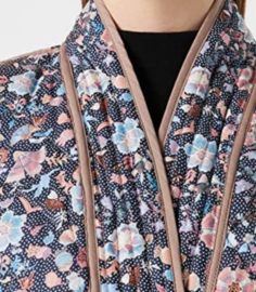 Noa Noa reversible jas – maat S – beige / bloemenprint – quilted