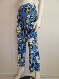 Pom Amsterdam Lily pantalon. Maat 40, Blauw/print.