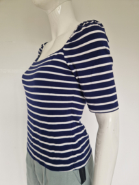 L.K. Bennett London top. Maat S. Blauw/wit gestreept.