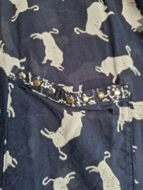 Scotch & Soda blouse. Maat 2, Donkerblauw/stierenprint.