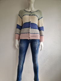INTI vest. Maat M. Gestreept/baby alpaca.