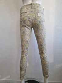 Cambio cropped pantalon Luise. Maat 34, Geel/print.