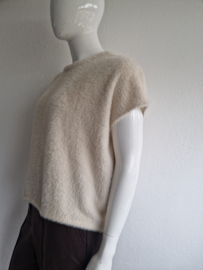 Beate Heymann spencer. Maat 40, Crème/faux fur.