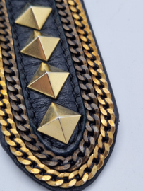 Nanni Milano luxe statement riem. Zwart/goud.