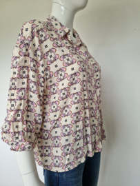 ALIX blouse. Mt. M. Crème/print.