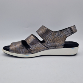 Durea sandalen. Maat 7, Metallic/leer.