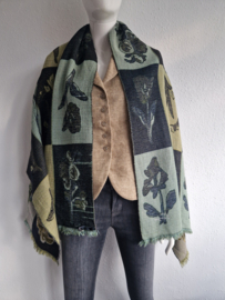 Kenzo shawl. Wol/bloemenprint.