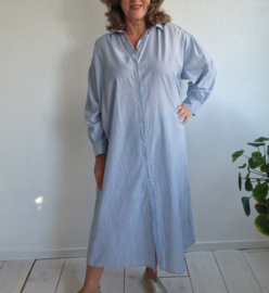 by-bar Pin Stripe Shirt Dress | Maat XL | Indi Grey |
